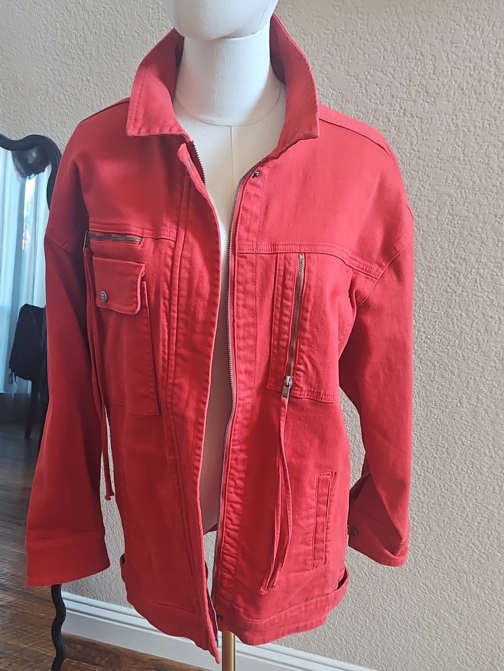 0Ksubi  Red Zip-Up Jacket NWT